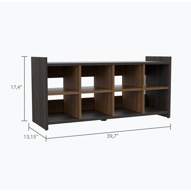 Rafael 8Compartment Rectangle Entryway Shoe Rack Carbon