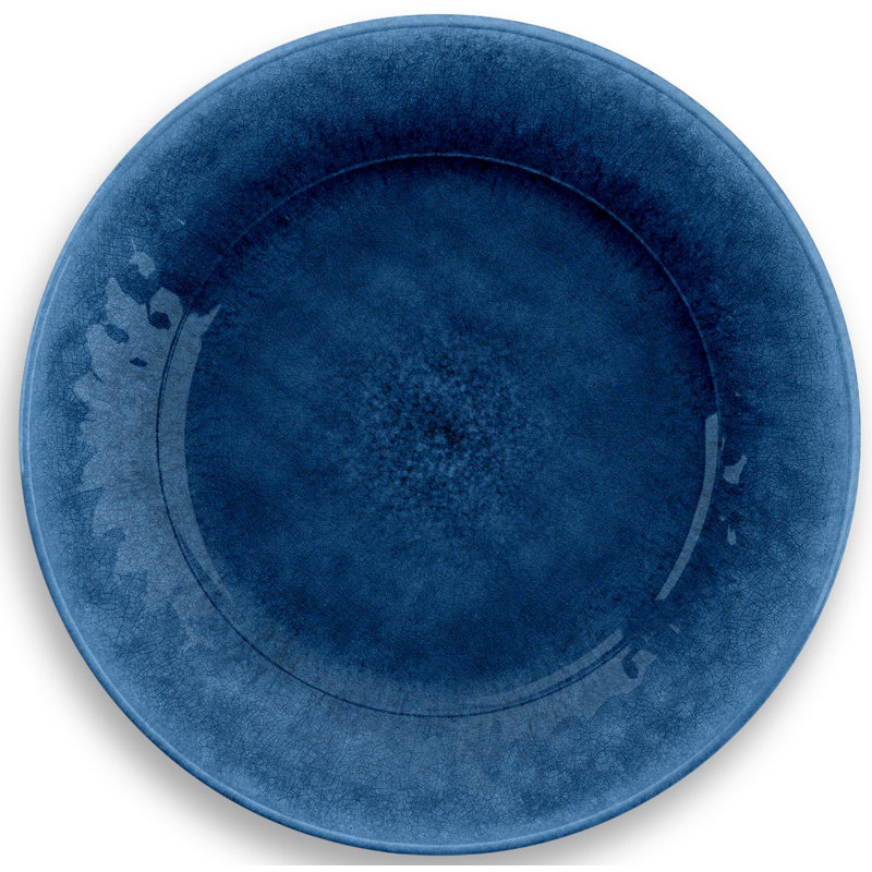 Assiette plate en mélamine de 10,5 po de style gouvernemental, Indigo