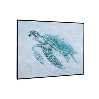 Art mural sur toile Kemps Bay - Tortue de mer sereine dans des tons turquoise