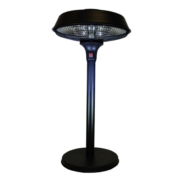 AZ Patio Heaters Round Commercial Glass Cylinder Patio Heater In Black With Black Tube N A