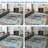 Washable Area Rug, Non-Slip Low Pile Soft Vintage Floral Print Carpet For Living Room, Bedroom, Kitchen Bathroom,Stain Resistant Lightweight Indoor Rugs,BLUE-1931812469