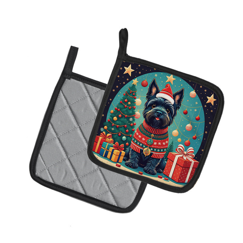 Paire de porte-casseroles Scottish Terrier Christmas
