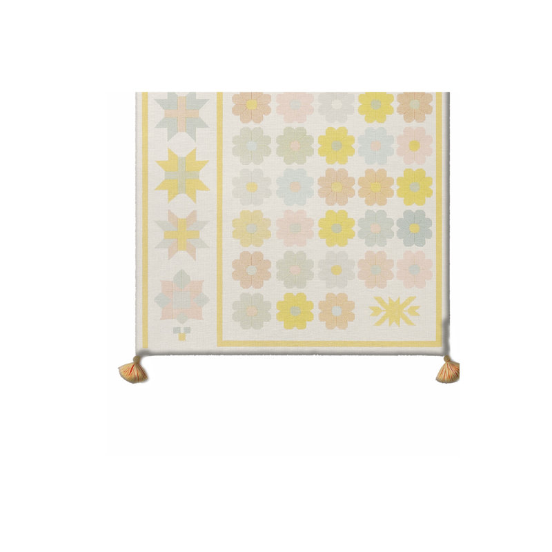 Tapis tissé à motif floral lavable Mosso, 3'11" x 5'11"