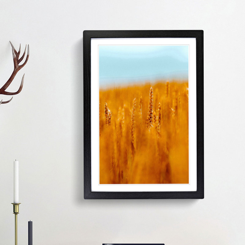 Wheatfield in Germany - Picture Frame Painting Print, 63cm H x 45cm W x 2cm D, Black Framed
