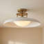 Plafonnier semi-encastré 1 lumière avec abat-jour en verre Jude -70337351-70337352