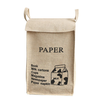 Large Capacity Natural Jute Storage Box Fabric Dirty Clothes Basket Sundries Classification Storage Bag