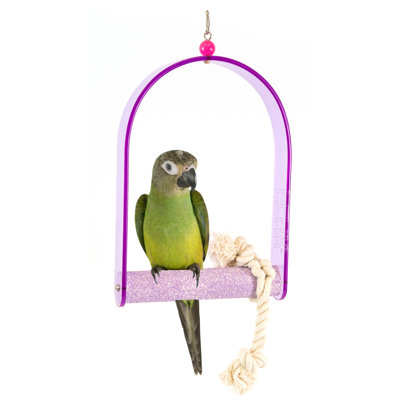 22" Bird-life Large Cement & Acrylic Perch Swing for Inside Cage