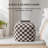 Marta 20" Brown Checkered Upholstered Pouf Ottoman-117292683