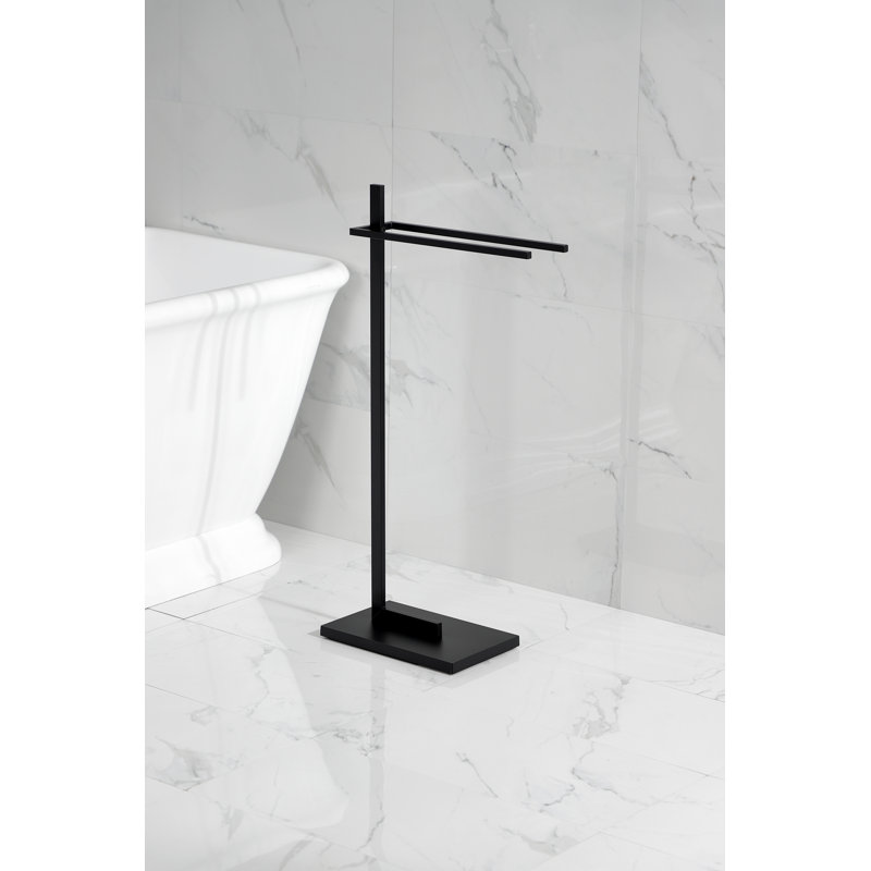 Kingston Brass Edenscape Freestanding Dual Towel Rack, Matte Black