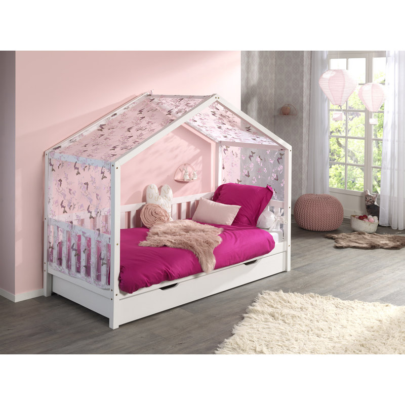 Dallas European Single (90 x 200cm) House Bed with Trundle, White