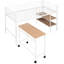 Lit mezzanine en métal avec bureau intégré et tablettes, structure robuste peu encombrante pour la chambre à coucher-366627239