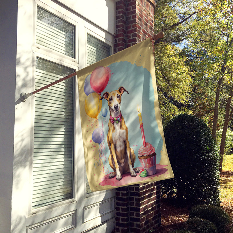 Drapeau «Happy Birthday House», Lévrier Whippet