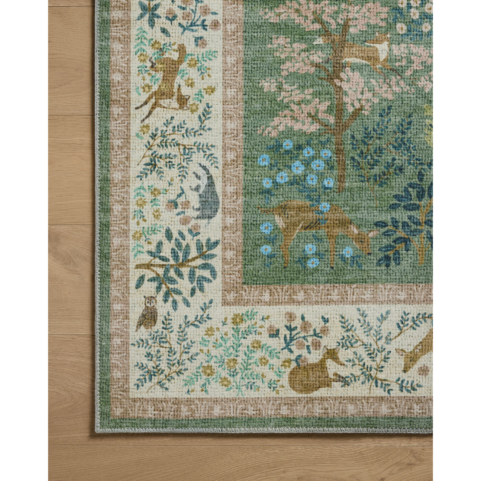 Canopy Sage / Blush Area Rug, Square 1'6"