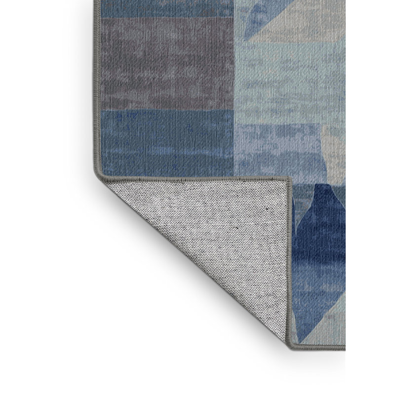 Machine Washable Gray Area Rug, Square 5'