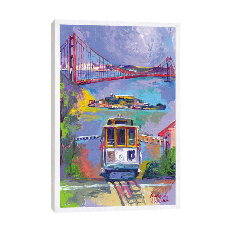 San Francisco by Richard Wallich - Painting on Canvas, White Framed, 66.04 cm H x 45.72 cm W