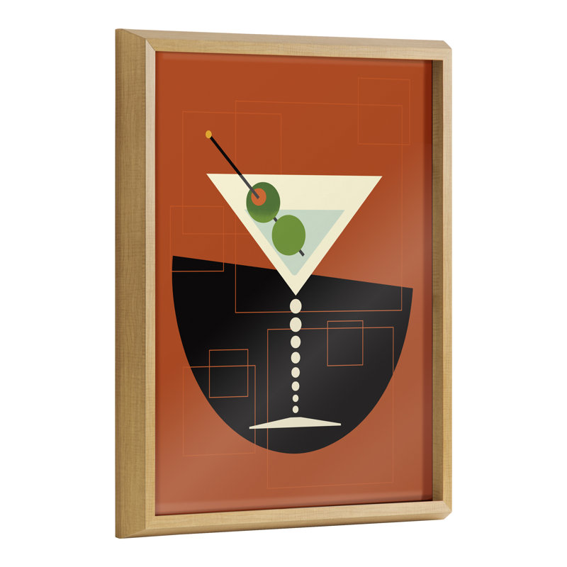 Martini by Amber Leaders Framed Glass Wall Art, Natural Framed Glass