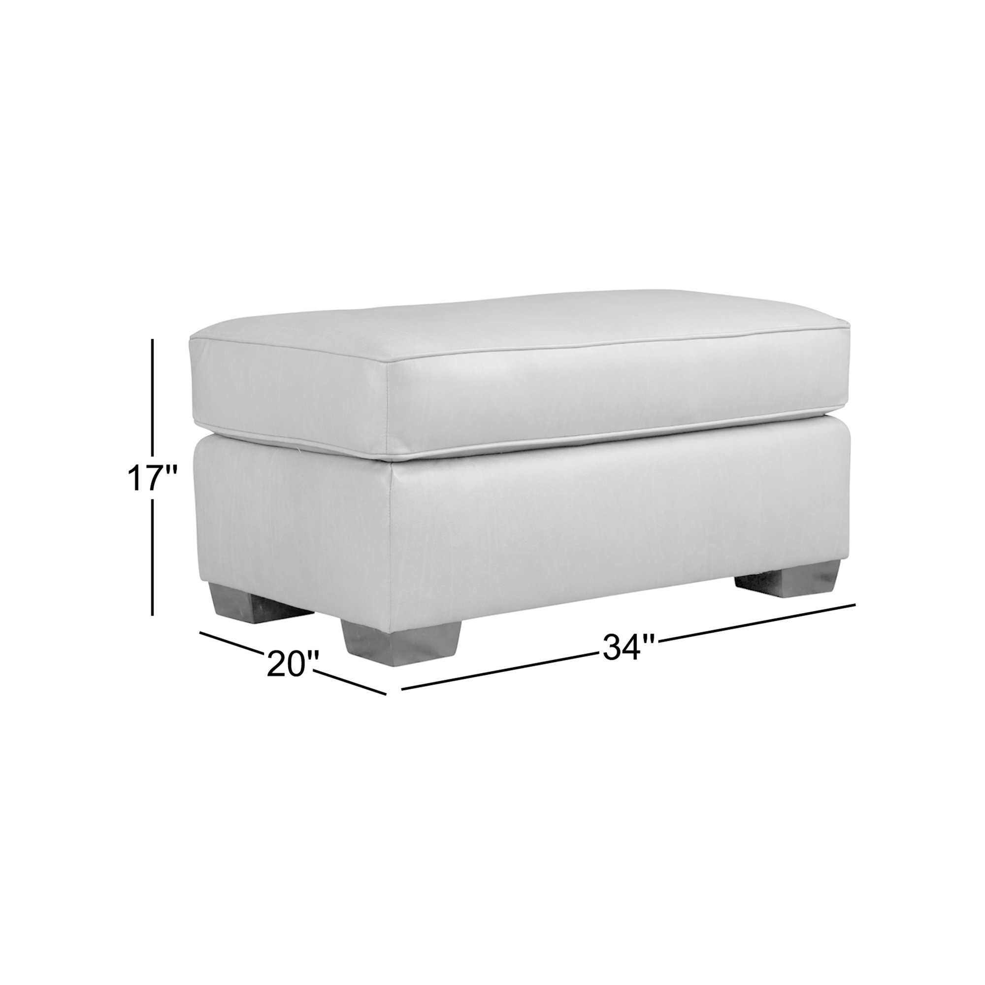 Porter Genuine Leather Ottoman, Bruno Canyon Genuine Leather