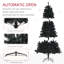 Arbre de Noël artificiel de 7,5 pi de hauteur, arbre de Noël non éclairé avec 1346 pointes de branches, ouverture automatique, base en acier, décoration des Fêtes pour bureau à domicile