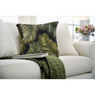 Marina Palm Border Indoor/Outdoor Floral Square Throw Cushion