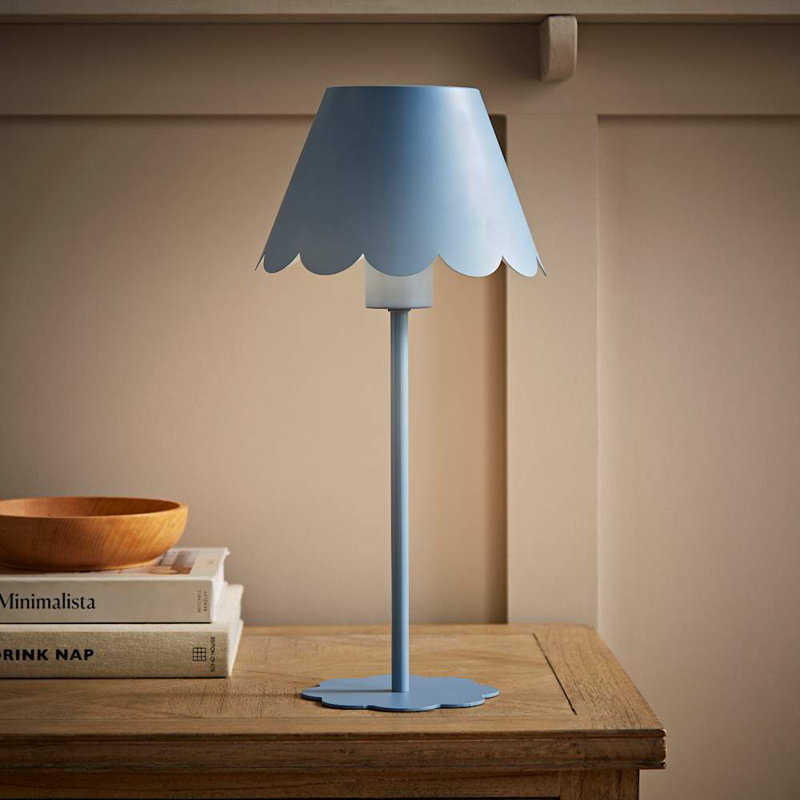 Deborha Metal Table Lamp, Blue, Blue