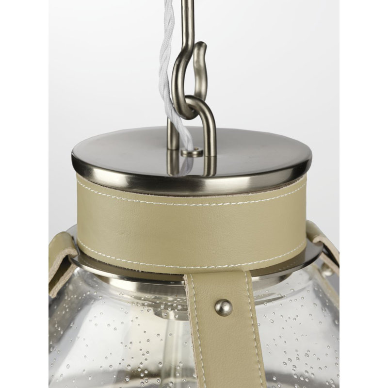 Brushed Nickel and Glass Indoor Pendant Light