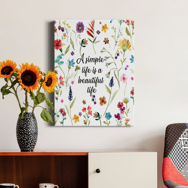 «A Simple Life» par Carol Robinson, reproduction d'art textuel sur toile tendue, H 48 po x l 36 po x P 1 po