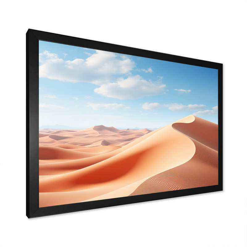 Desert Infinity Dunes I - reproduction sur toile, H 34 po x l 44 po x P 1,5 po, Cadre photo noir