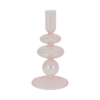 Porte-bougie en verre sculptural avec base arrondie - Porte-bougie de table moderne pour table basse - Porte-bougie décoratif pour n'importe quelle pièce - 7 po