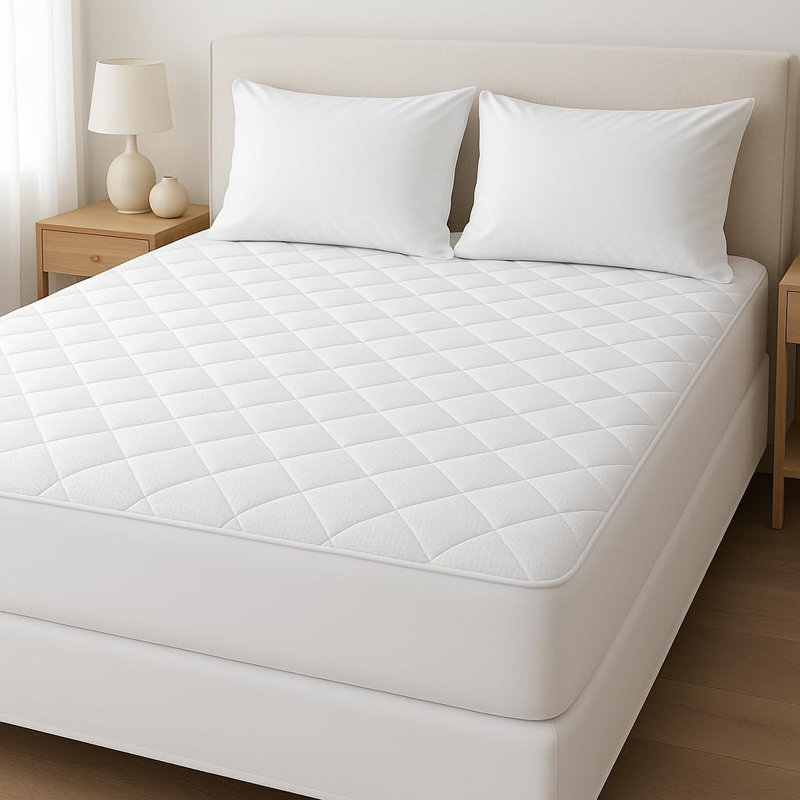 Shantaja Waterproof Fitted Bamboo Mattress Protector Diamond Design Case Pack, Double (4'6)