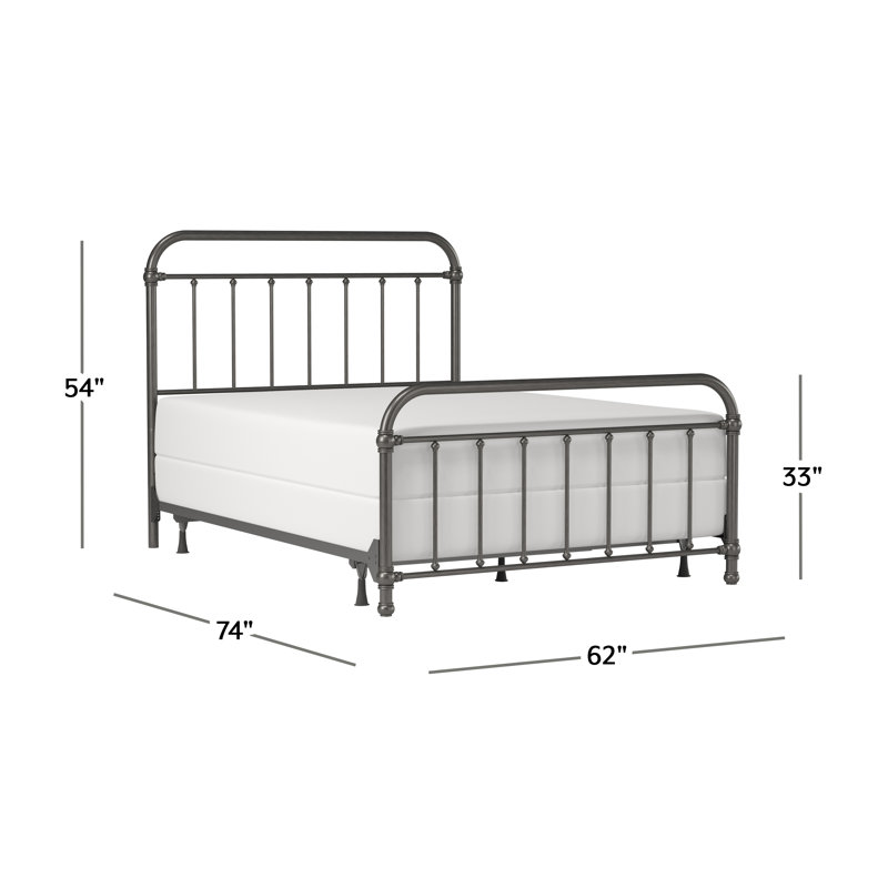 Melancon Bed, Queen, Dark Bronze/Satin Beige