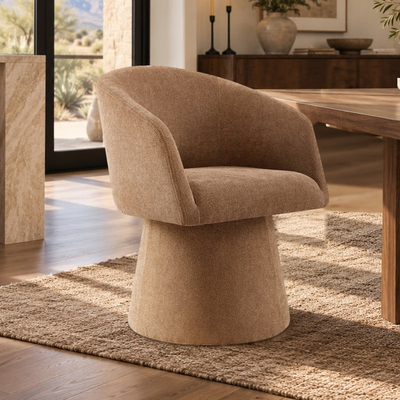 Fauteuil demi-tonneau pivotant en chenille de 24,4 po Kyo , Chameau d'élite