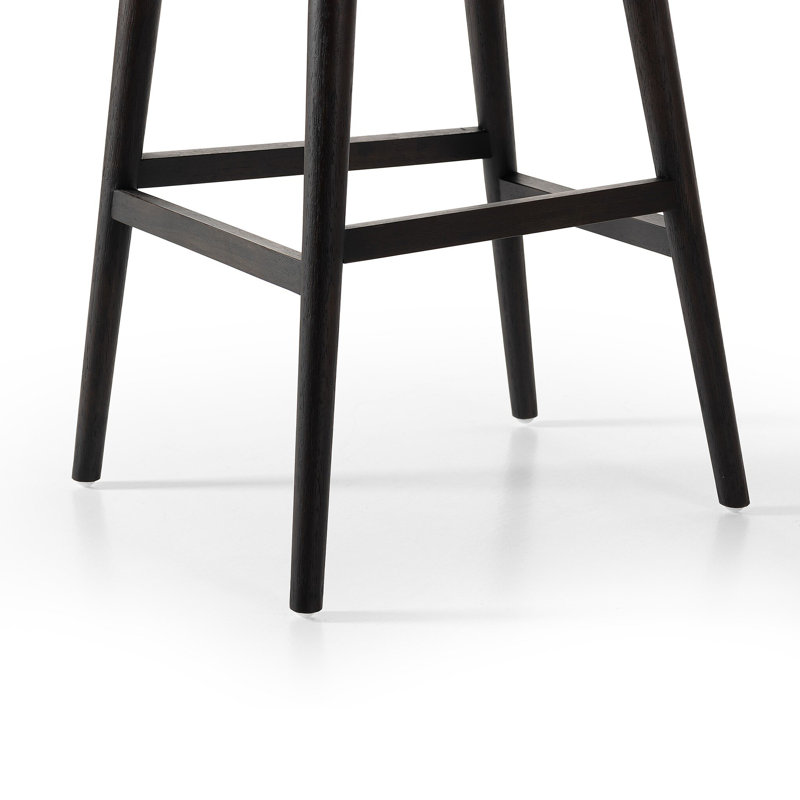 Cardell Swivel Upholstered Stool with Solid Wood Frame, Bar Stool (31" Seat Height), Alcala Nickel