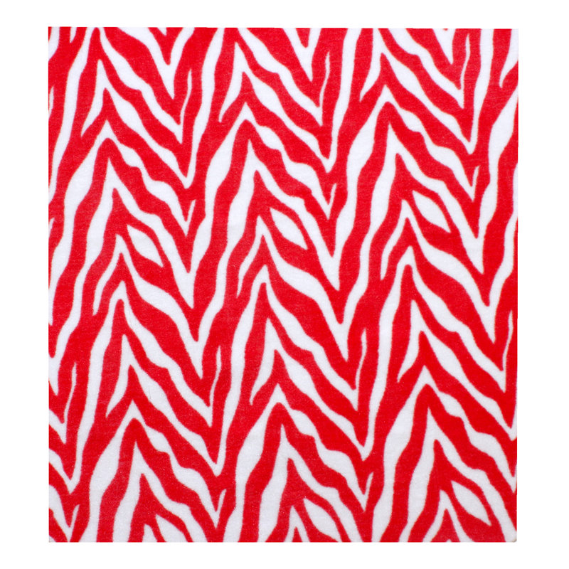 Tapis beige / rouge à imprimé animal, Carré 6 pi