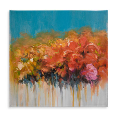 Contemporary Blue Tablecloth | Orange Flowers | Home Decor