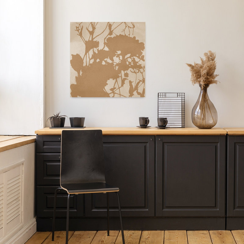 Art mural abstrait abstrait ocre Wabi-Sabi Botanical II, H 18 po x l 18 po