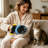 Pet Hair Removal Gloves Electrostatic, Blue