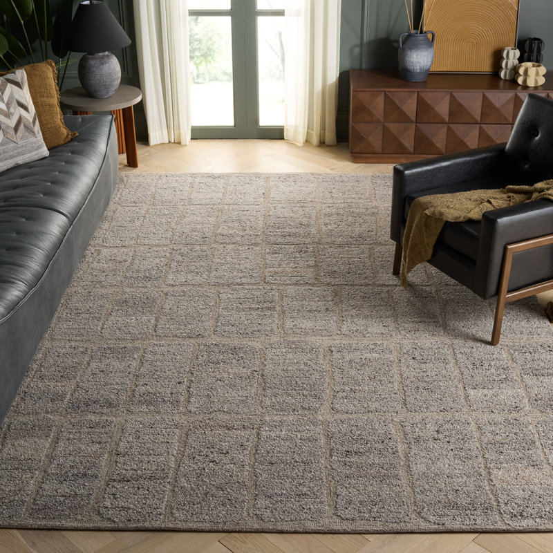 Tapis taupe / gris Marzia 104, Rectangulaire 8 pi x 10 pi