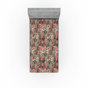 Vert paon, rose foncé / floral