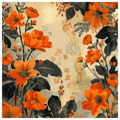 Orange Floral Arrangement Canvas Gallery Wrap in Many Sizes