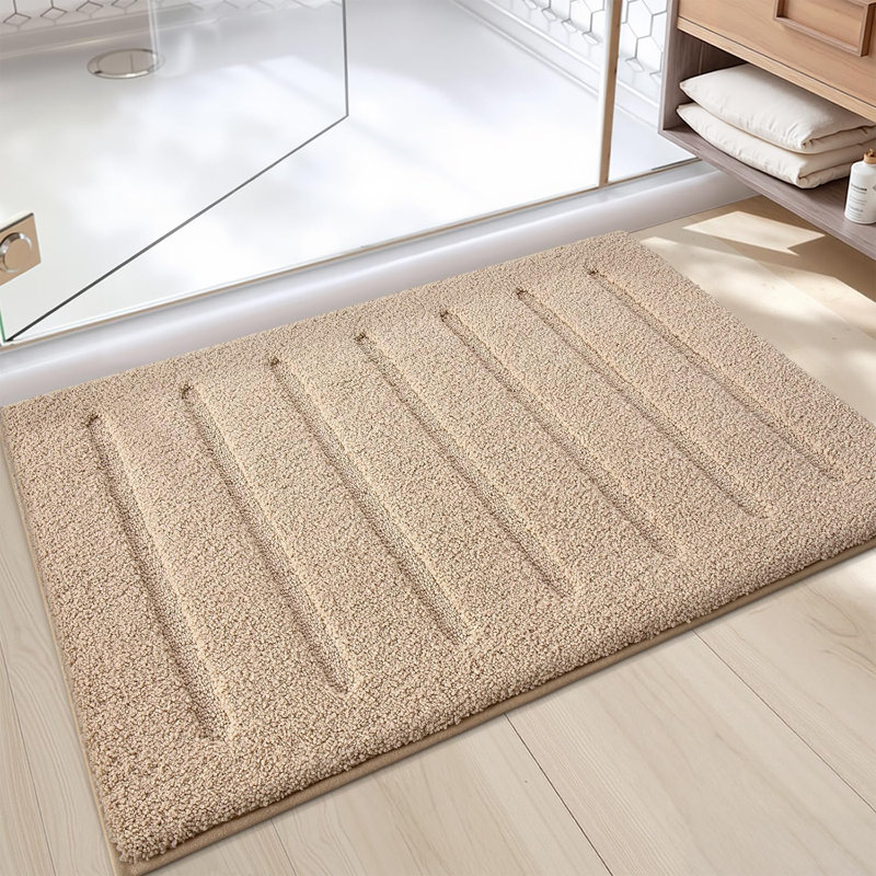 Non-Slip Bath Rug, 44cm W x 76cm L, Khaki