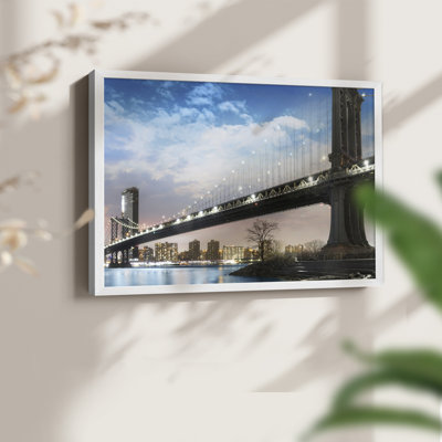 NY Night -Framed Print - Restickable