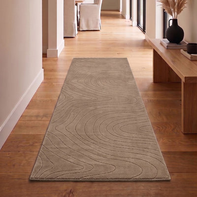 Somos Modern Machine Washable Taupe Runner Rug
