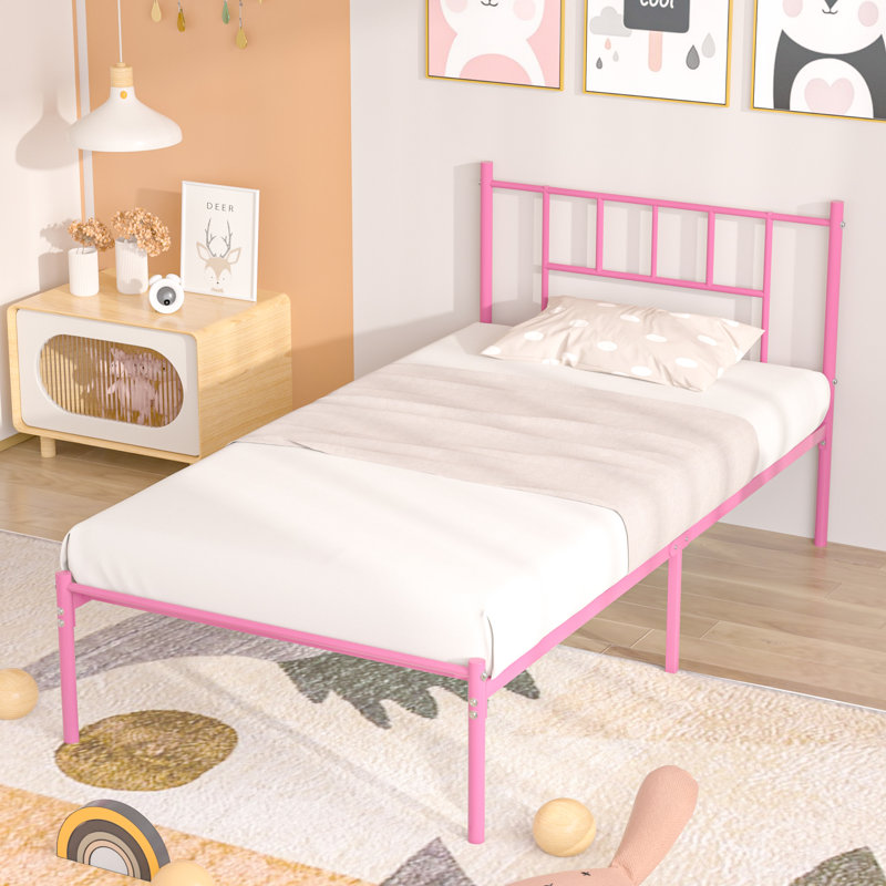 Lit plateforme simple, Rose