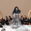 Gourde abstraite d'Halloween en verre noir et blanc 9 "H