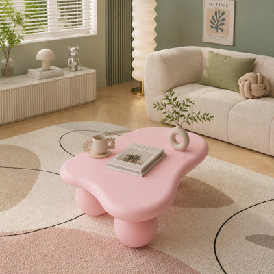 Cloud Shaped Coffee Table with 3 Ball Legs for Living Room