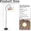 Lampe sur pied arquée moderne et scandinave moderne avec abat-jour festonné en lin