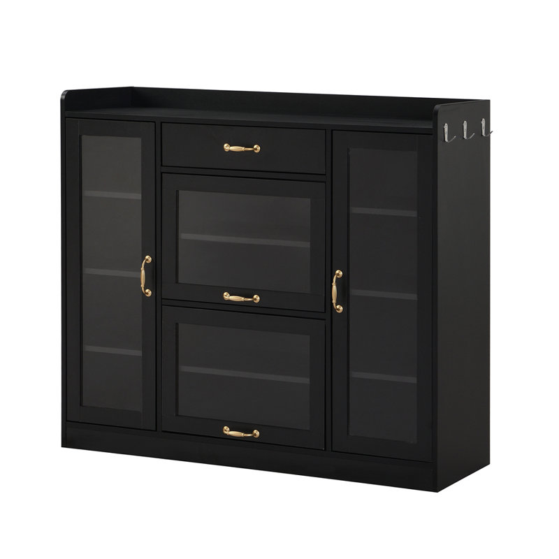 Buffet Herc 47,2 po, H 40,5 po x l 47,2 po x P 14,1 po, Noir