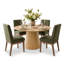 Ensemble de table de salle à manger pour 4 personnes avec table ronde solide et 4 chaises rembourrées avec pieds solides-1707109844