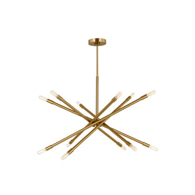 12 - Light Dimmable Sputnik Modern Linear Chandelier