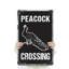 Panneau de paon en aluminium vieilli 18 po x 24 po Peacock Crossing
